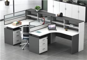 辦公桌組合帶隔斷柜
