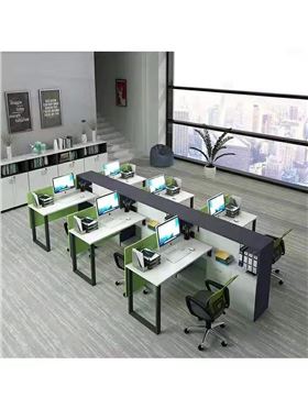板式辦公桌帶隔層