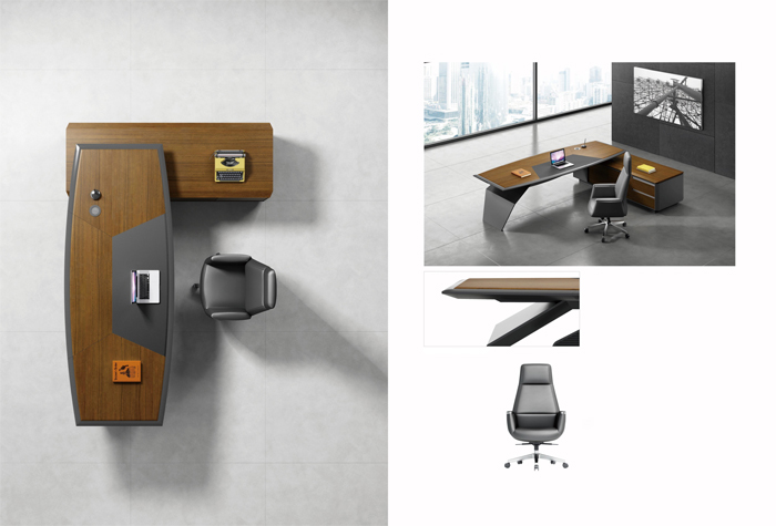 時尚總裁木質油漆大班臺