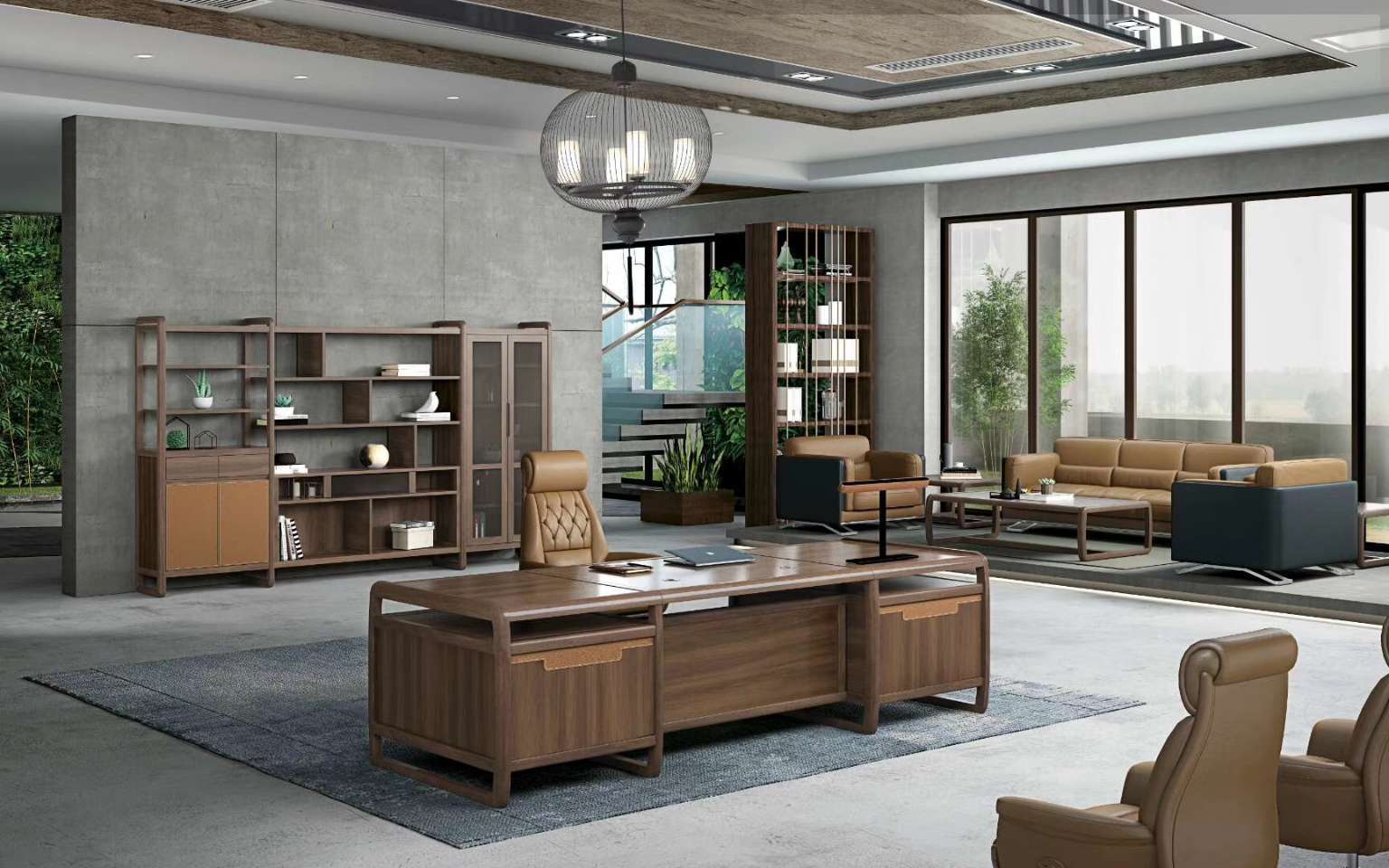 實木貼皮辦公桌