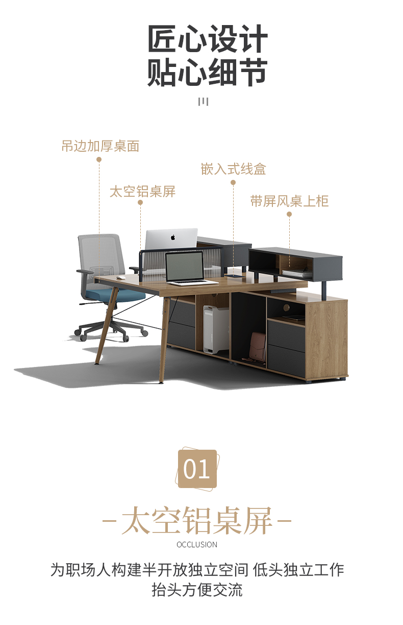 辦公桌椅組合電腦桌雙六6人簡約現代屏風工作位四人位4職員桌