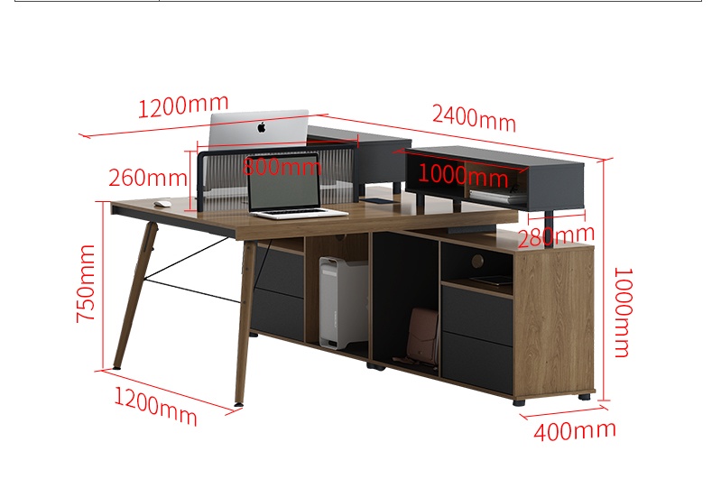 辦公桌椅組合電腦桌雙六6人簡約現代屏風工作位四人位4職員桌