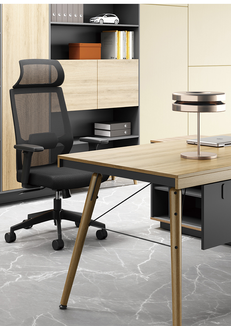 老板桌總裁桌實木桌腳簡約現代家具經理桌主管桌辦公桌椅組合