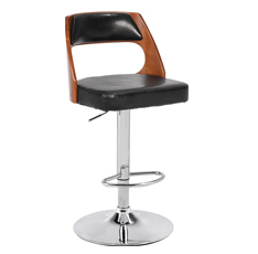 時尚吧椅 鋼架實木西皮吧臺椅--4638