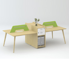 四人位辦公桌蘇萊曼橡木暖白簡約板式辦公位