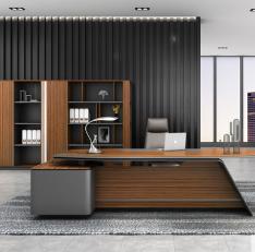 老板桌總裁桌板木桌腳簡約現代